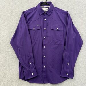 Poncho Shirt Men Small Purple The Joe Performance Fishing Regular Fit Pearl Snap